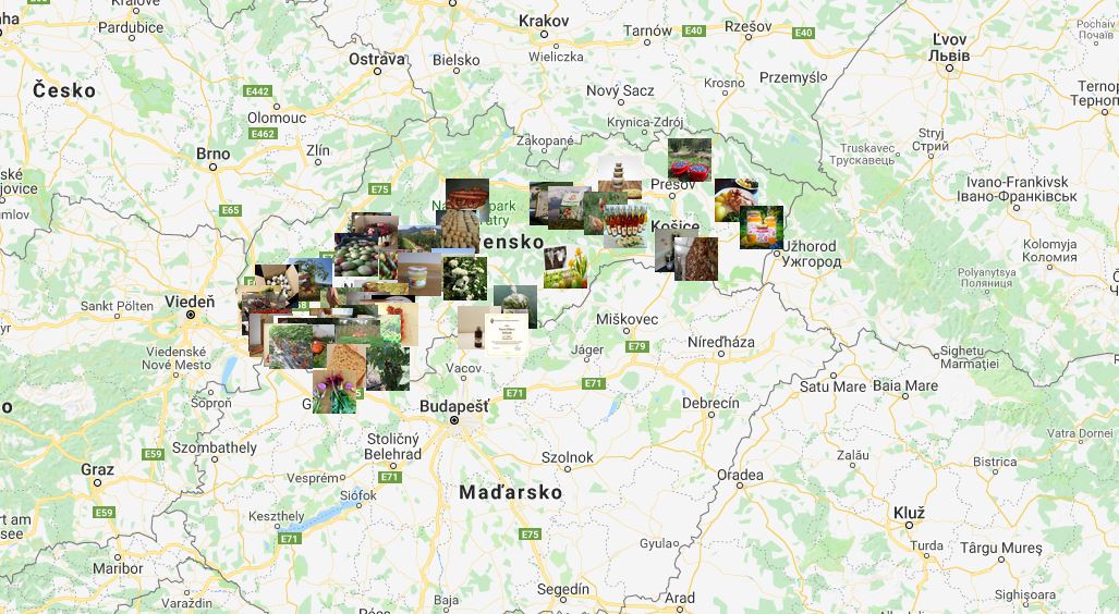 Mapa slovenskych fariem a lokalnych potravin